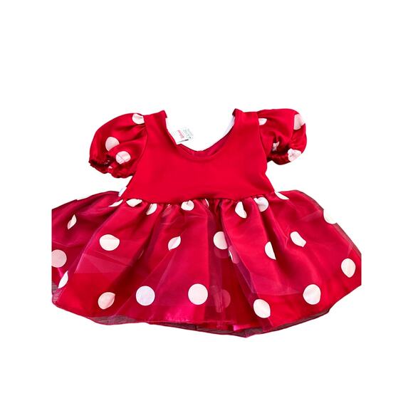 Disney store Girls' Red White Minnie Mouse Costume Polka Dot Dress Size 12 Month - Picture 2 of 6
